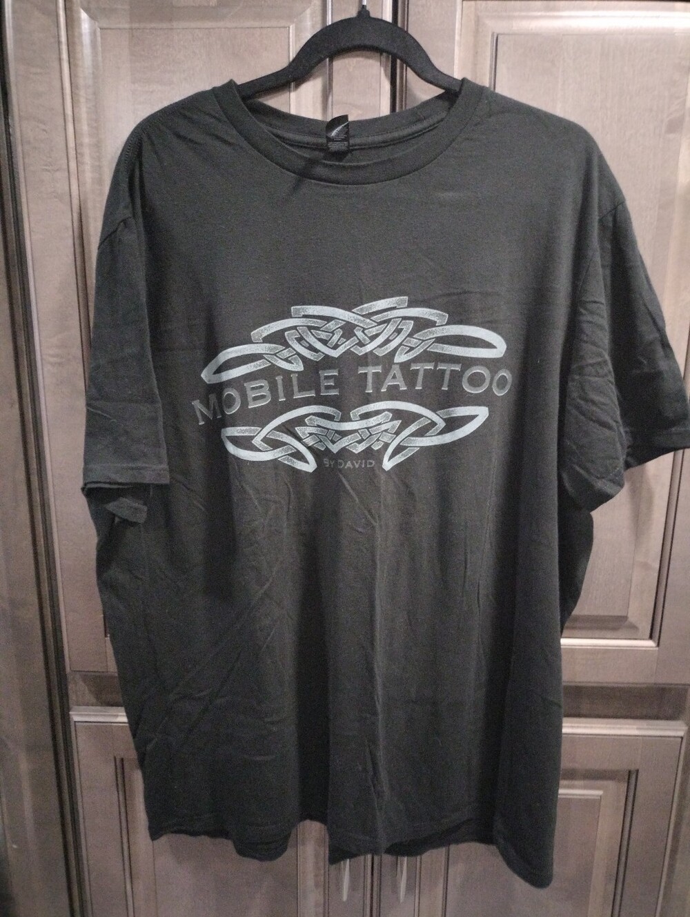 District Black Short-Sleeve Tee with Silver Graphic